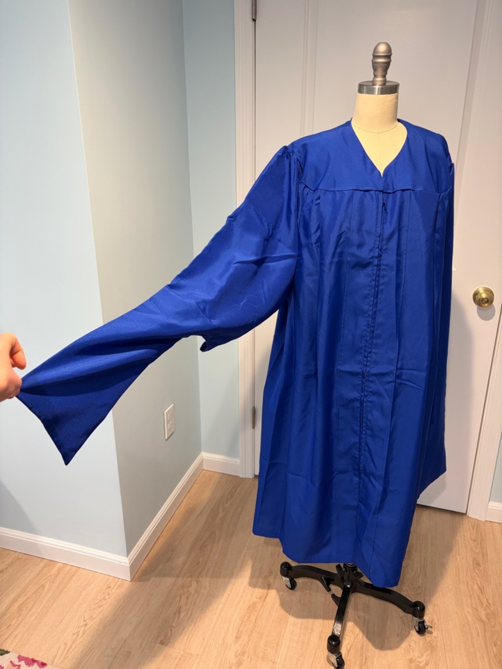 Blue Graduation cap and Gown